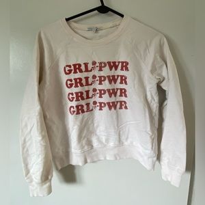 Worn by Sophia Bush - Rebecca Minkoff “GRL PWR” size medium off white sweater